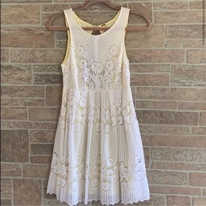 Free People Open-Back Pleated Lace Dress